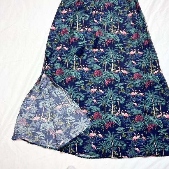 Vineyard Vines Textured Button Front Kaftan Sleeveless Dress Tropical Navy Small - Picture 5 of 14